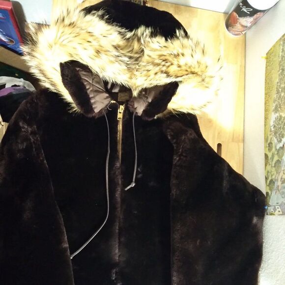 Vintage 50s Jonas Brothers of Alaska Fox Fur Mouton Heavy Coat - Picture 1 of 9
